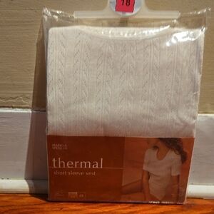 Marks & Spencer White Thermal Short Sleeve Vest